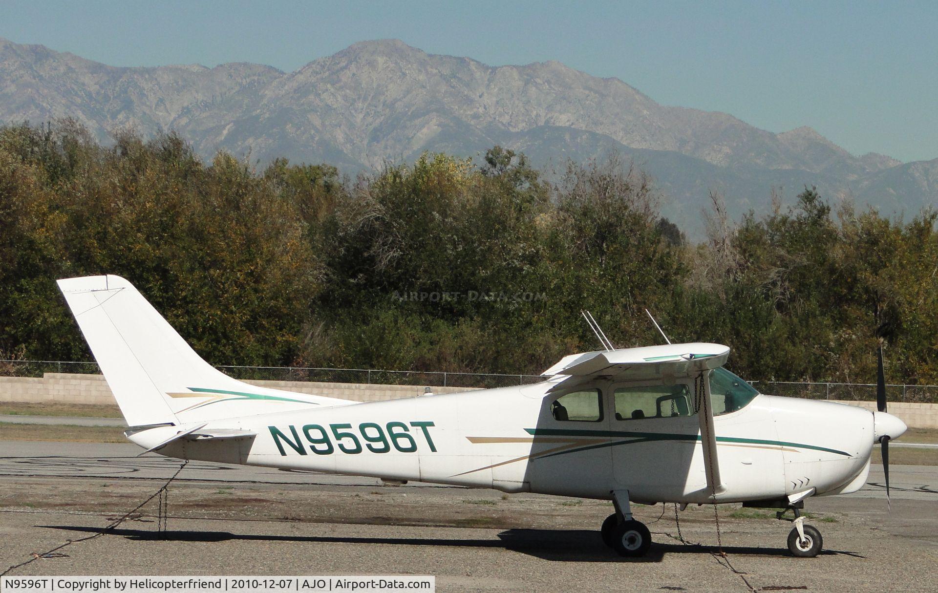 N9596T, 1960 Cessna 210 C/N 57396, Tied down and parked