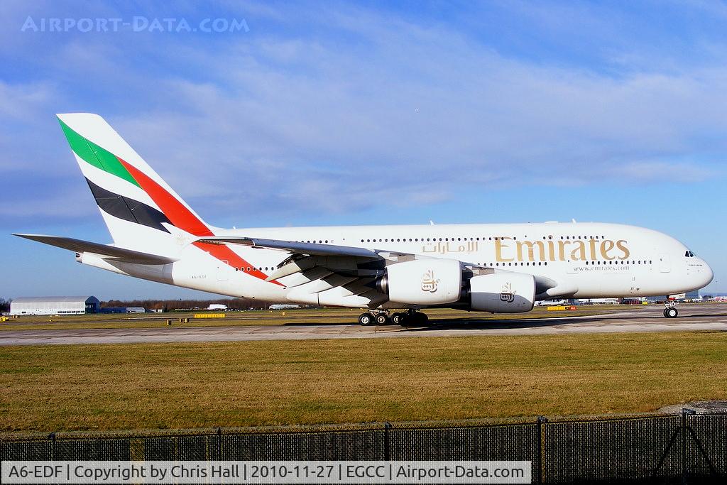 A6-EDF, 2006 Airbus A380-861 C/N 007, Emirates A380 rolling to the end of RW05R