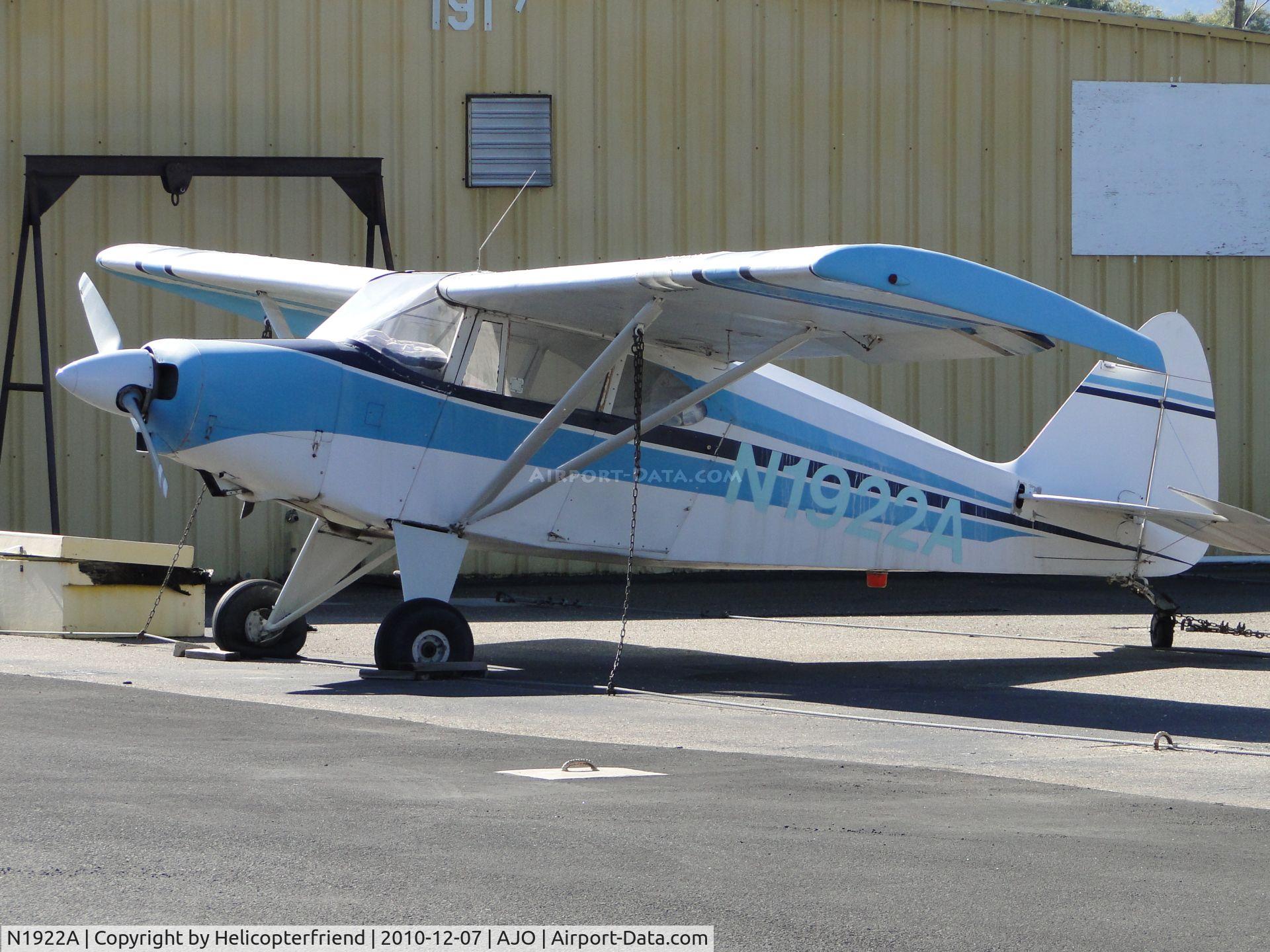 N1922A, 1953 Piper PA-20-135 Pacer C/N 20-971, Parked next to hangers