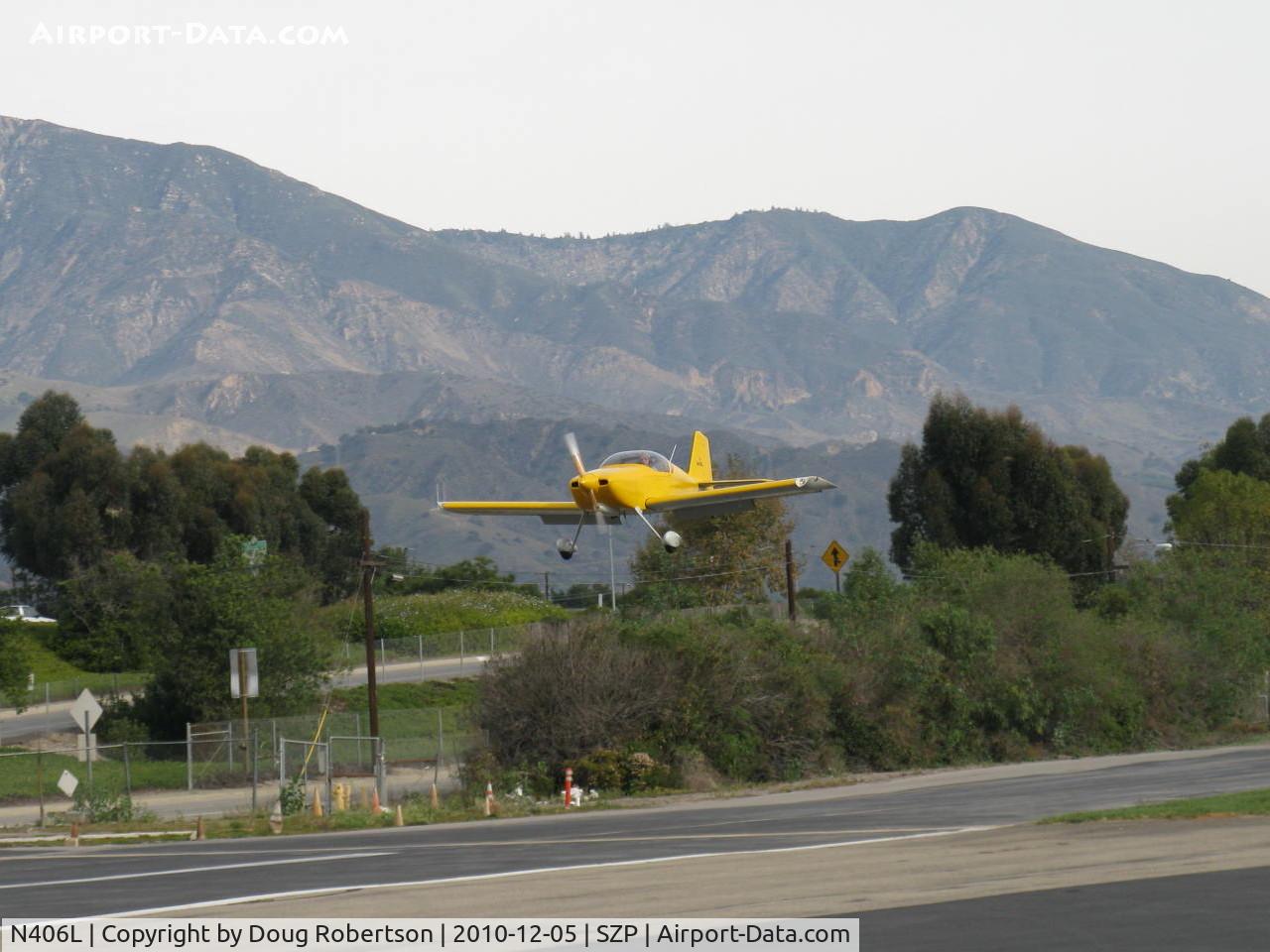 N406L, 2008 Vans RV-6 C/N 936, Provo PROVO 6, Lycoming O-320 160 Hp, on final Rwy 22 wind shift