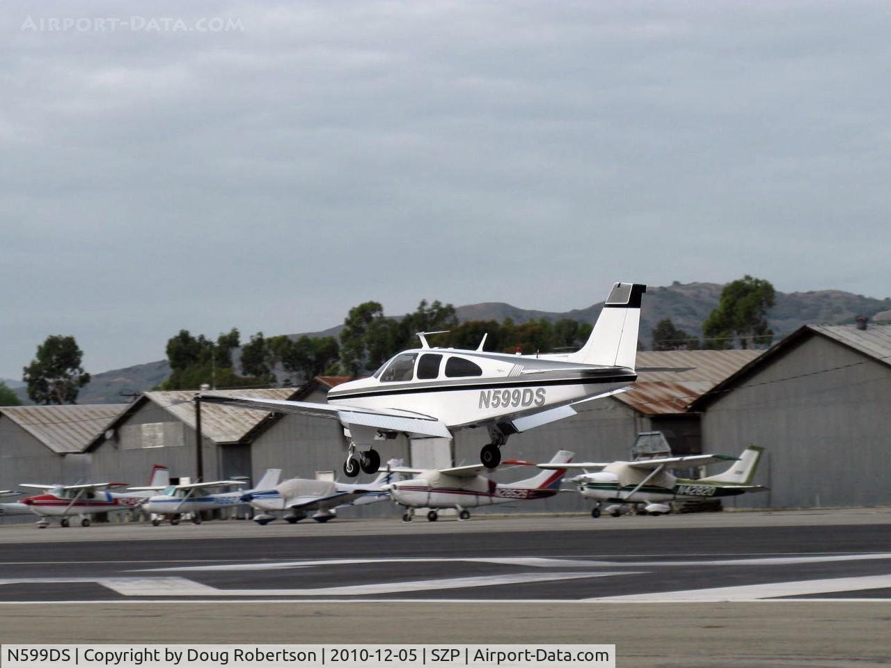 N599DS, 1967 Beech E33A Bonanza C/N CE-182, 1967 Beech E33A BONANZA, Continental IO-520-B 285 Hp, landing Rwy 22