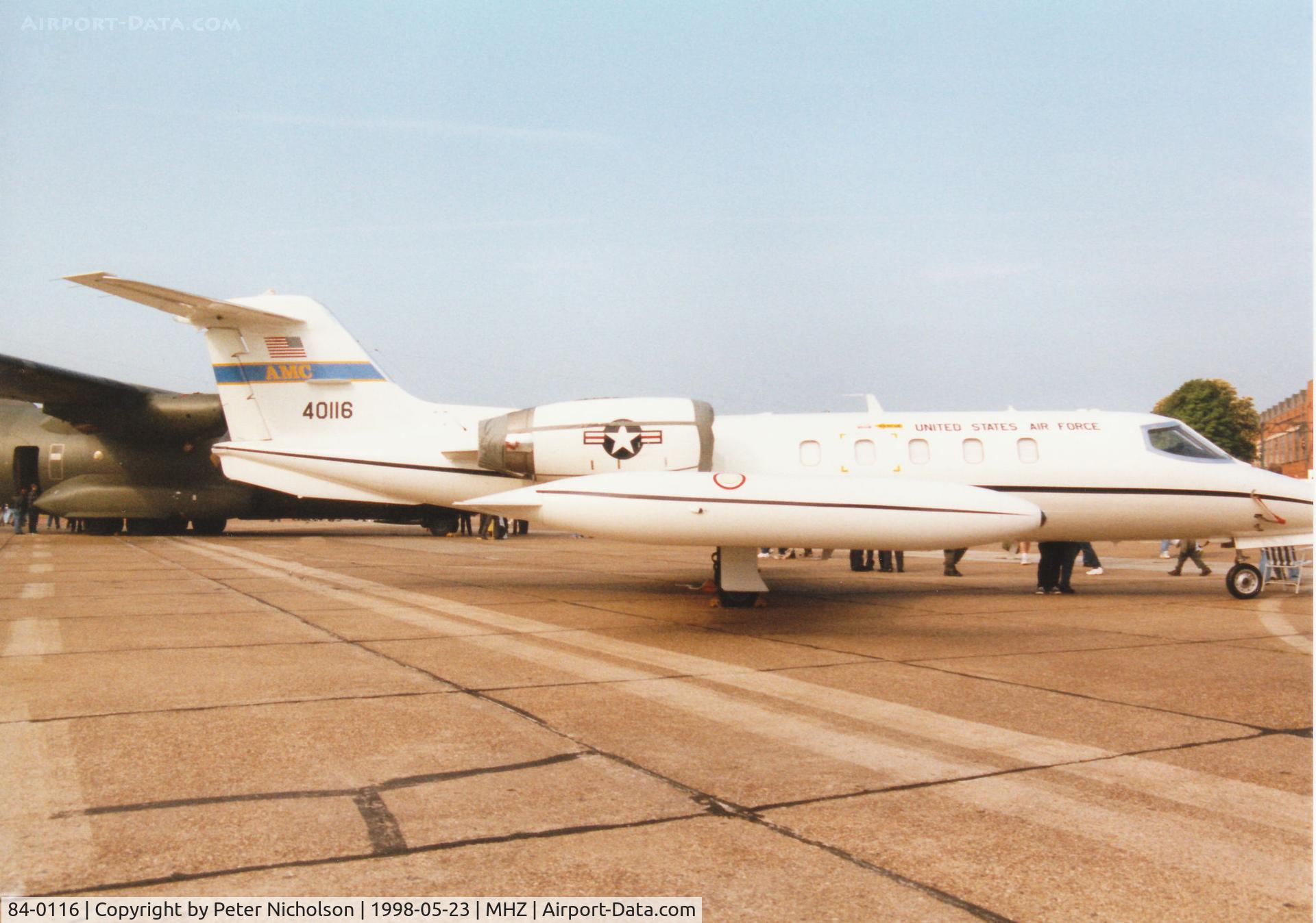 84-0116, 1984 Gates Learjet C-21A C/N 35A-562, C-21A Learjet of the 457th Airlift Squadron on display at the 1998 RAF Mildenhall Air Fete.