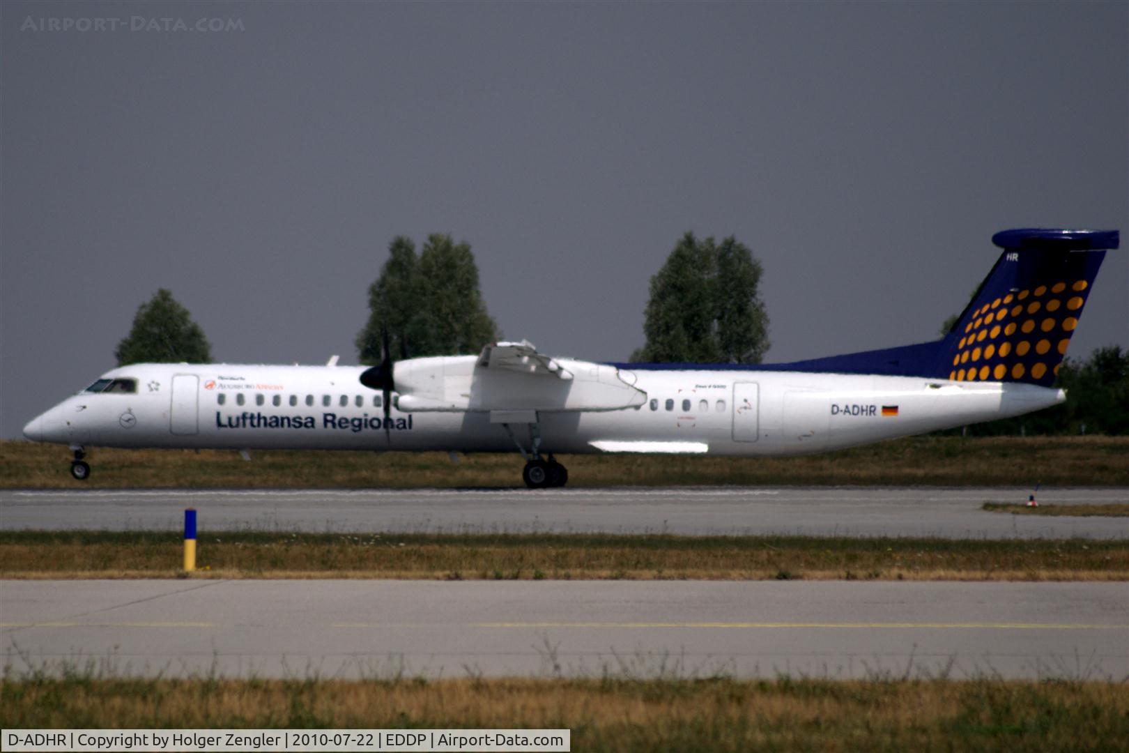 D-ADHR, 2001 De Havilland Canada DHC-8-402Q Dash 8 C/N 4041, Touch down on rwy 26R