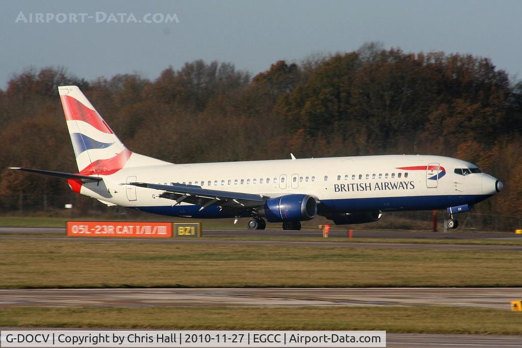G-DOCV, 1992 Boeing 737-436 C/N 25855, British Airways B737 touching down on RW05L