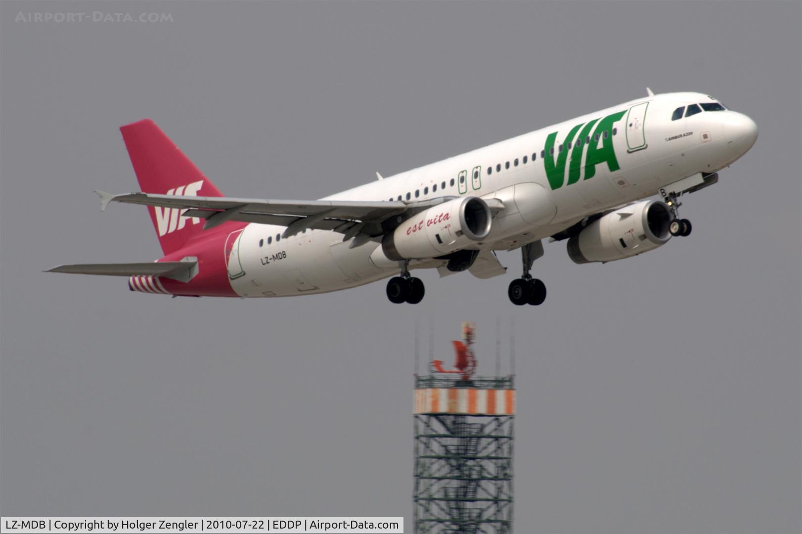 LZ-MDB, 2007 Airbus A320-214 C/N 3125, Leaving LEJ via rwy 08L with direction Varna at Black Sea.