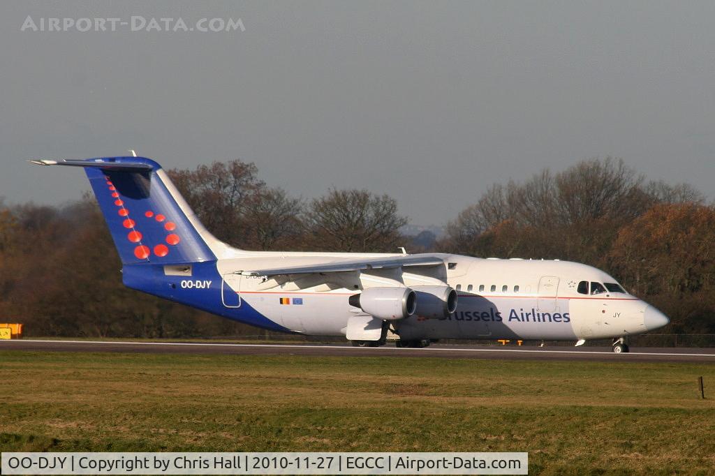 OO-DJY, 1997 British Aerospace Avro 146-RJ85 C/N E.2302, Brussels Airlines RJ85 on the tawxiway between 05L & 05R
