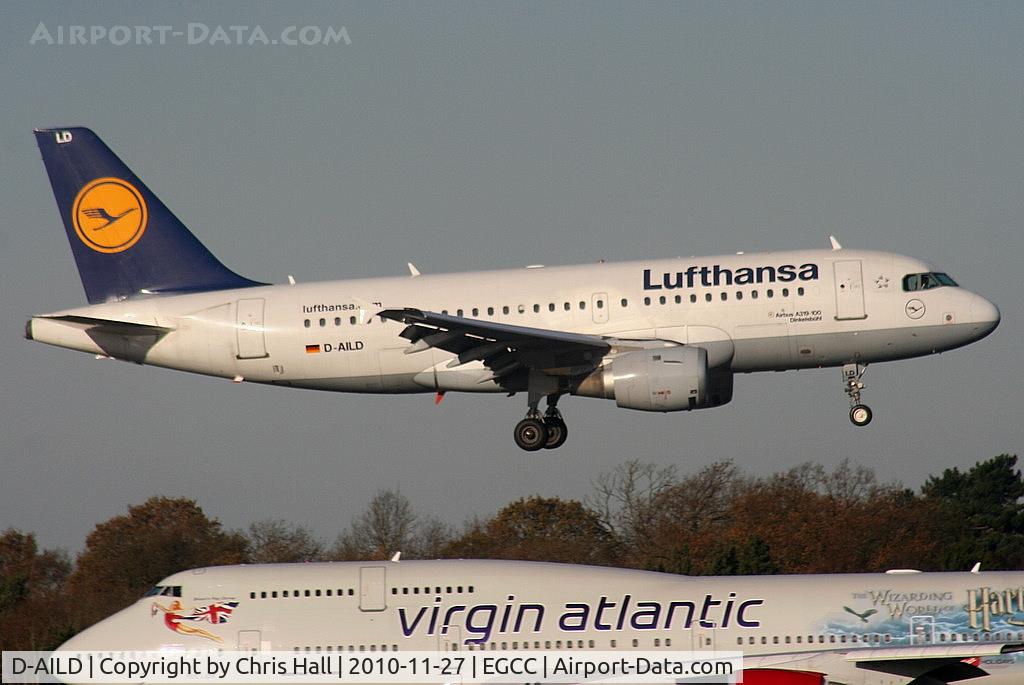 D-AILD, 1996 Airbus A319-114 C/N 623, Lufthansa A319 arriving on RW05L
