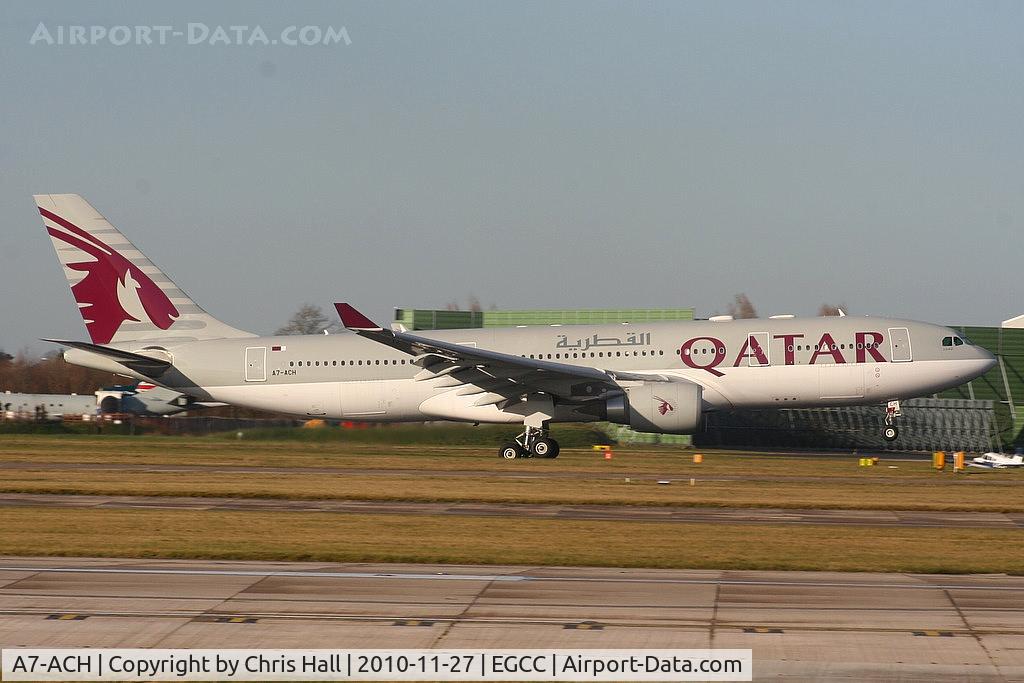 A7-ACH, 2001 Airbus A330-202 C/N 441, Qatar A330 touching down on RW05L