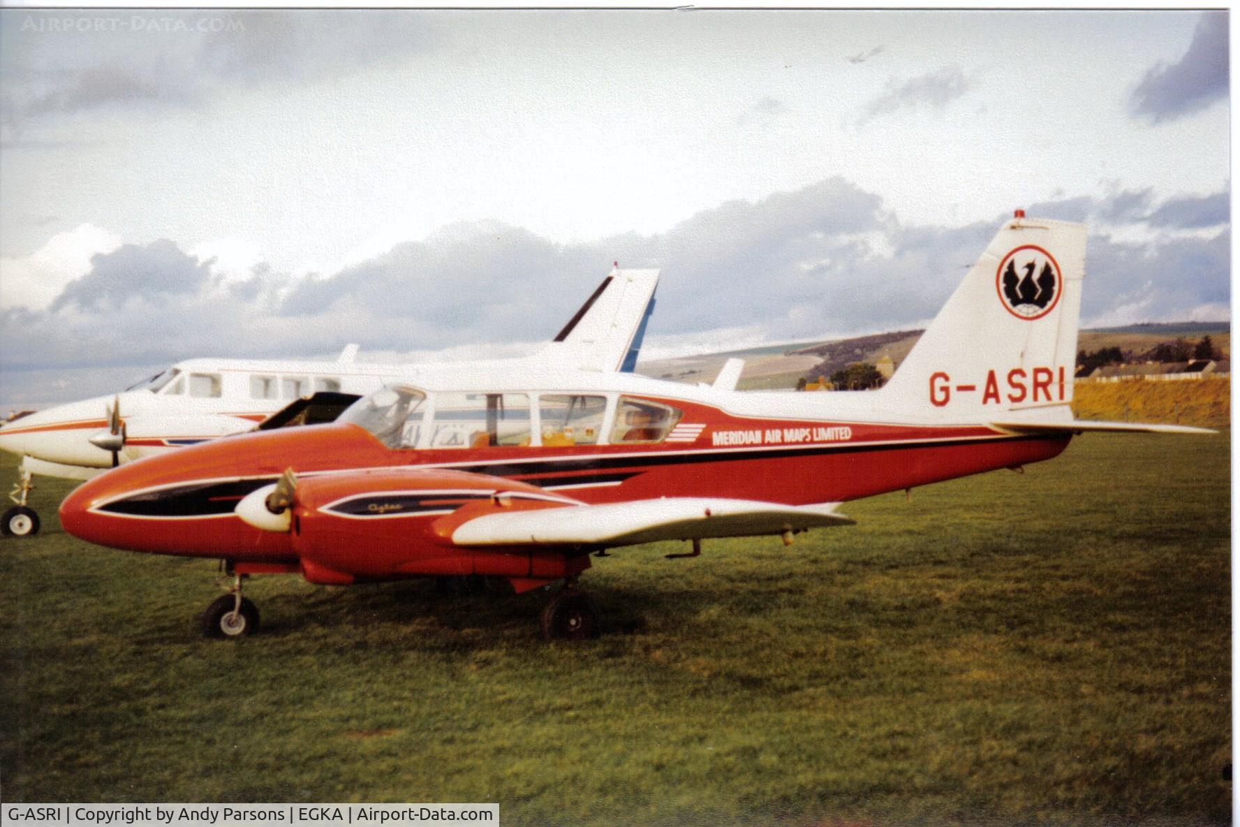 G-ASRI, 1963 Piper PA-23-250 Aztec C/N 27-2352, Old scanned print of Meridian Airmaps Aztec operated for many years out osf Shoreham