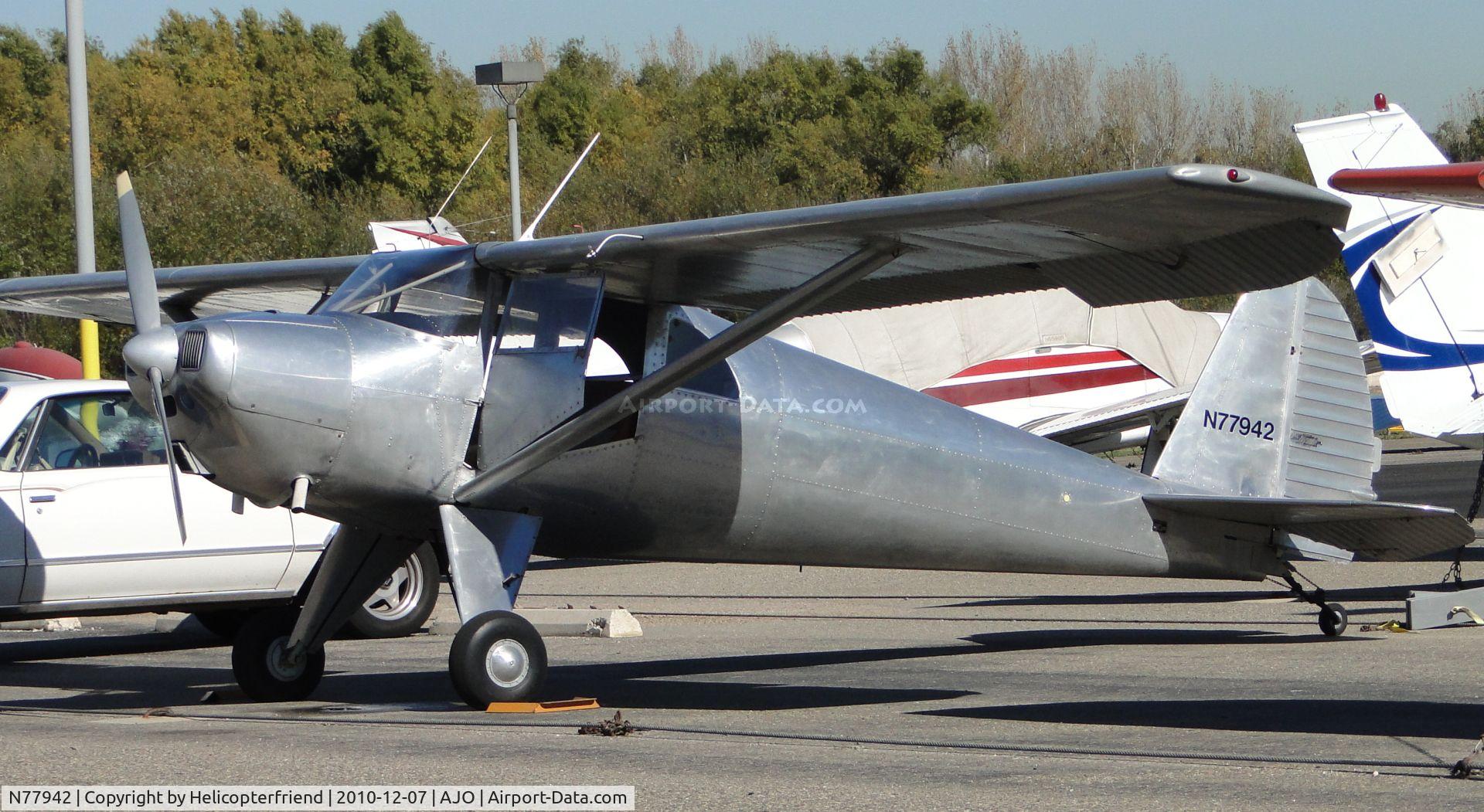 N77942, 1946 Luscombe 8A C/N 3669, Parked