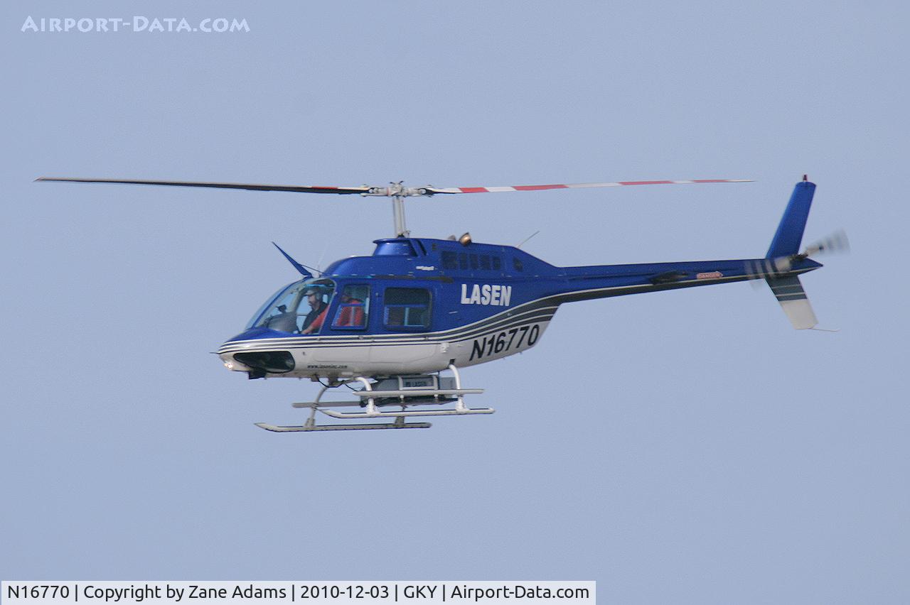 N16770, 1977 Bell 206B JetRanger II C/N 2147, Aerial air quality measurement aircraft near Arlington Municipal
