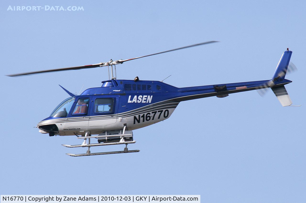 N16770, 1977 Bell 206B JetRanger II C/N 2147, Aerial air quality measurement aircraft near Arlington Municipal