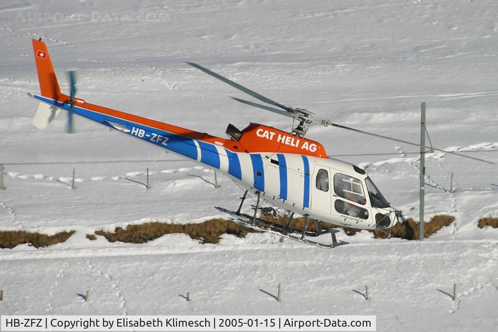 HB-ZFZ, 1988 Aérospatiale AS-350B-2 Ecureuil C/N 2158, at Lauberhorn