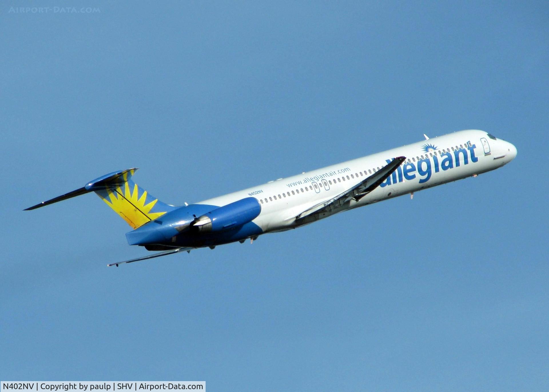 N402NV, 1989 McDonnell Douglas MD-88 C/N 49763, Allegiant 473 departing for Las Vegas.