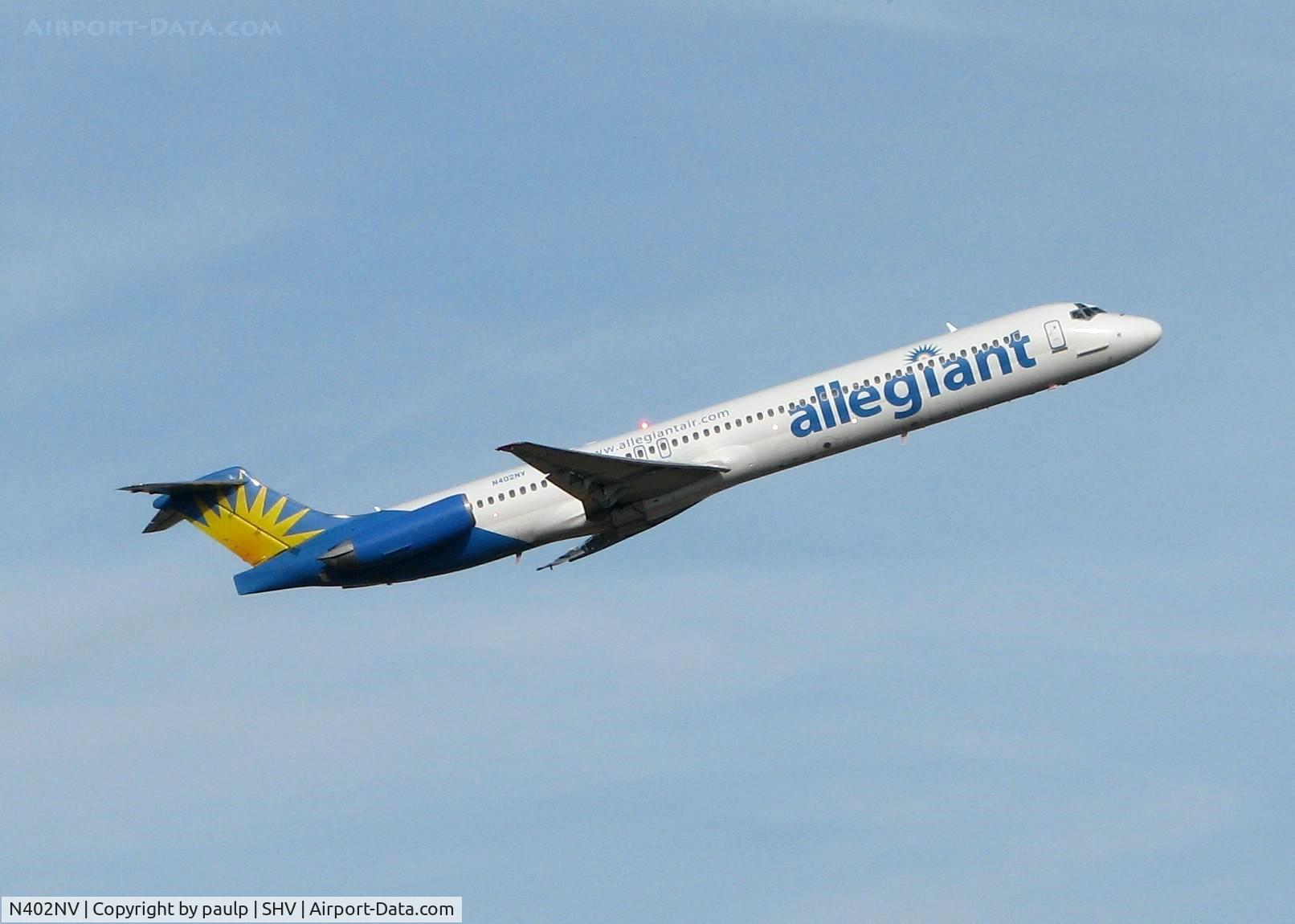 N402NV, 1989 McDonnell Douglas MD-88 C/N 49763, Allegiant 473 departing for Las Vegas.