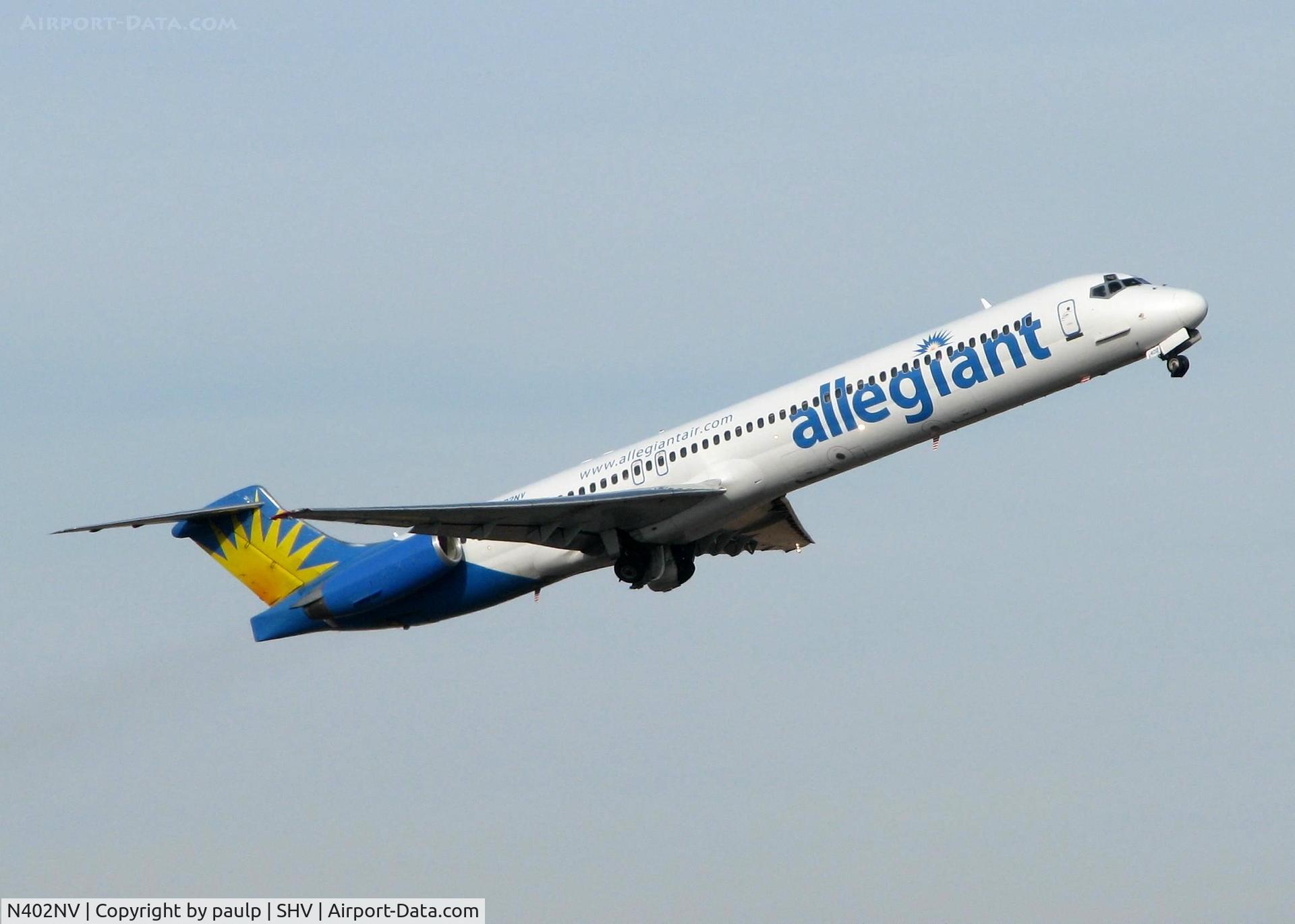 N402NV, 1989 McDonnell Douglas MD-88 C/N 49763, Allegiant 473 departing for Las Vegas.
