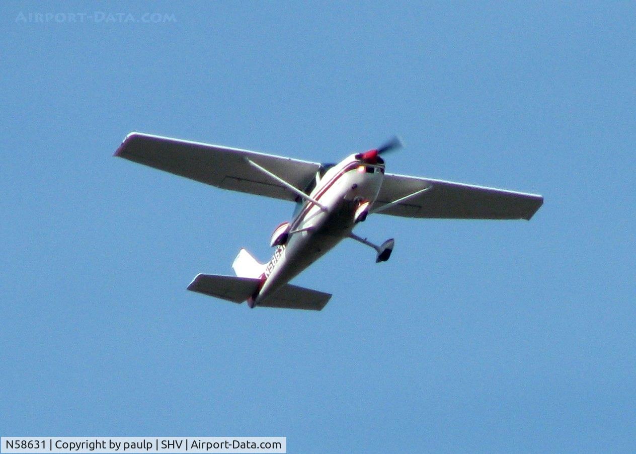 N58631, 1973 Cessna 182P Skylane C/N 18262188, Off of 14 at Shreveport Regional.