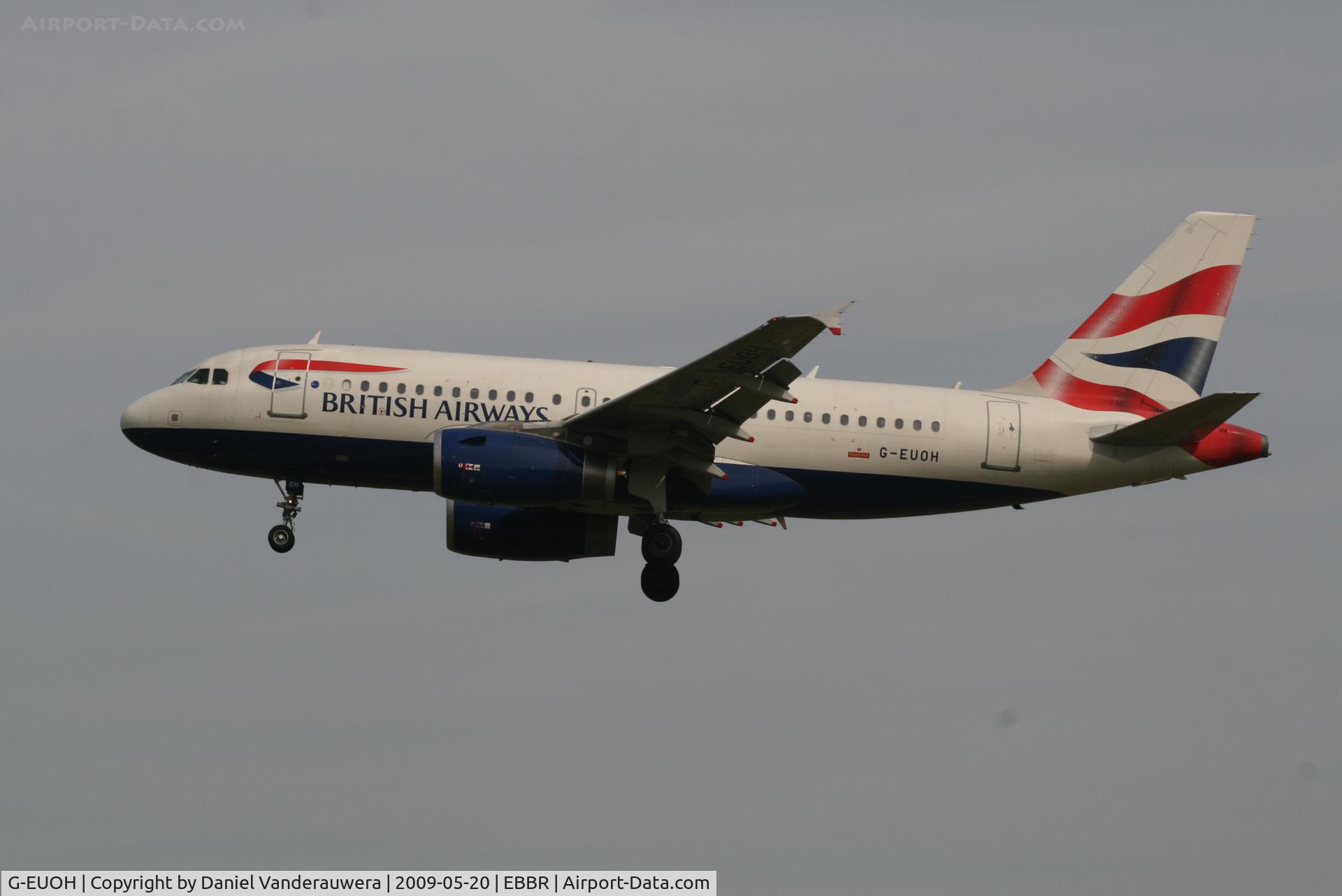 G-EUOH, 2001 Airbus A319-131 C/N 1604, Arrival of flight BA392 to RWY 25L