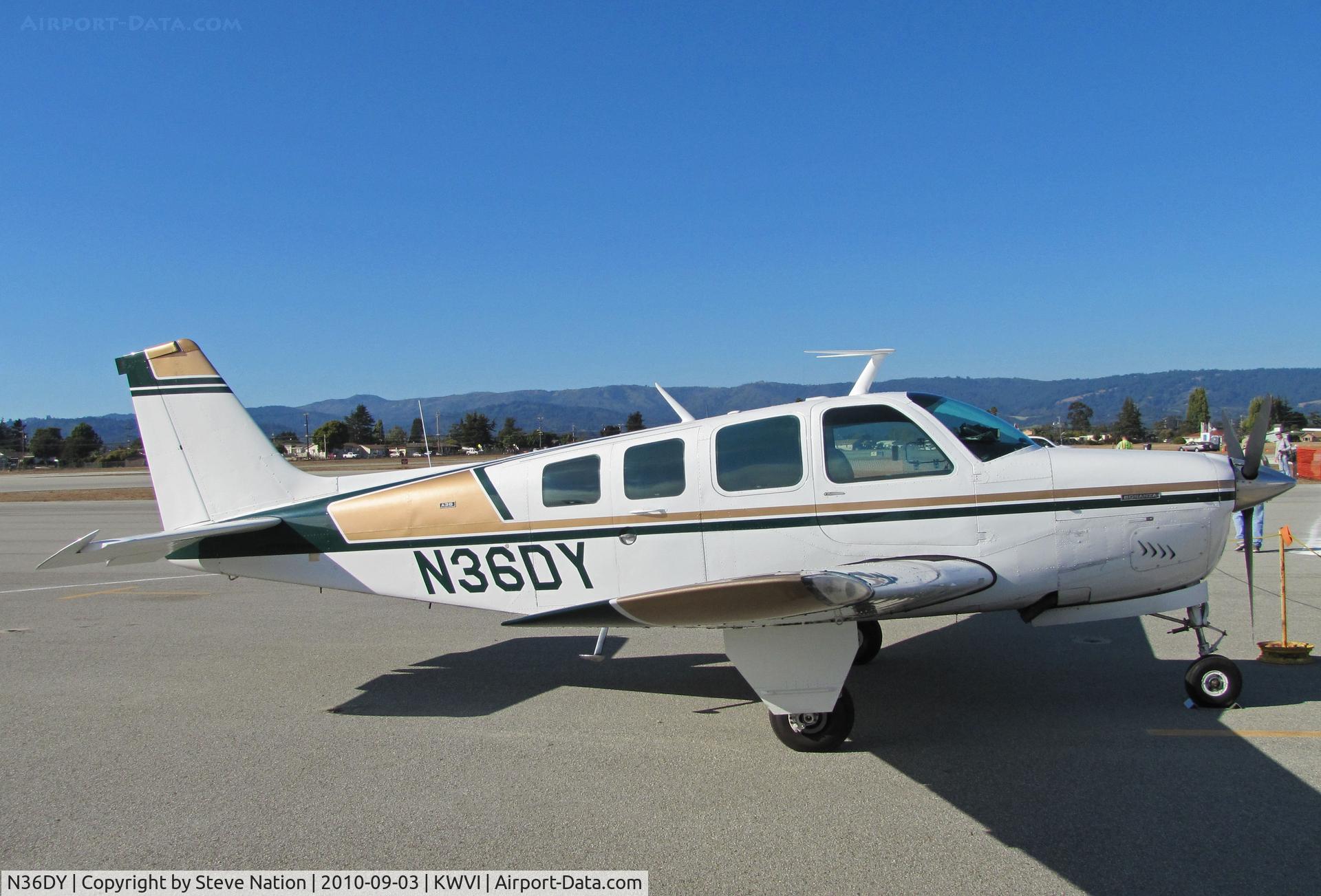 N36DY, 1972 Beech A36 Bonanza 36 C/N E-340, 1972 Beech A36 Bonanza visiting from SoCal @ 2010 Watsonville Fly-in