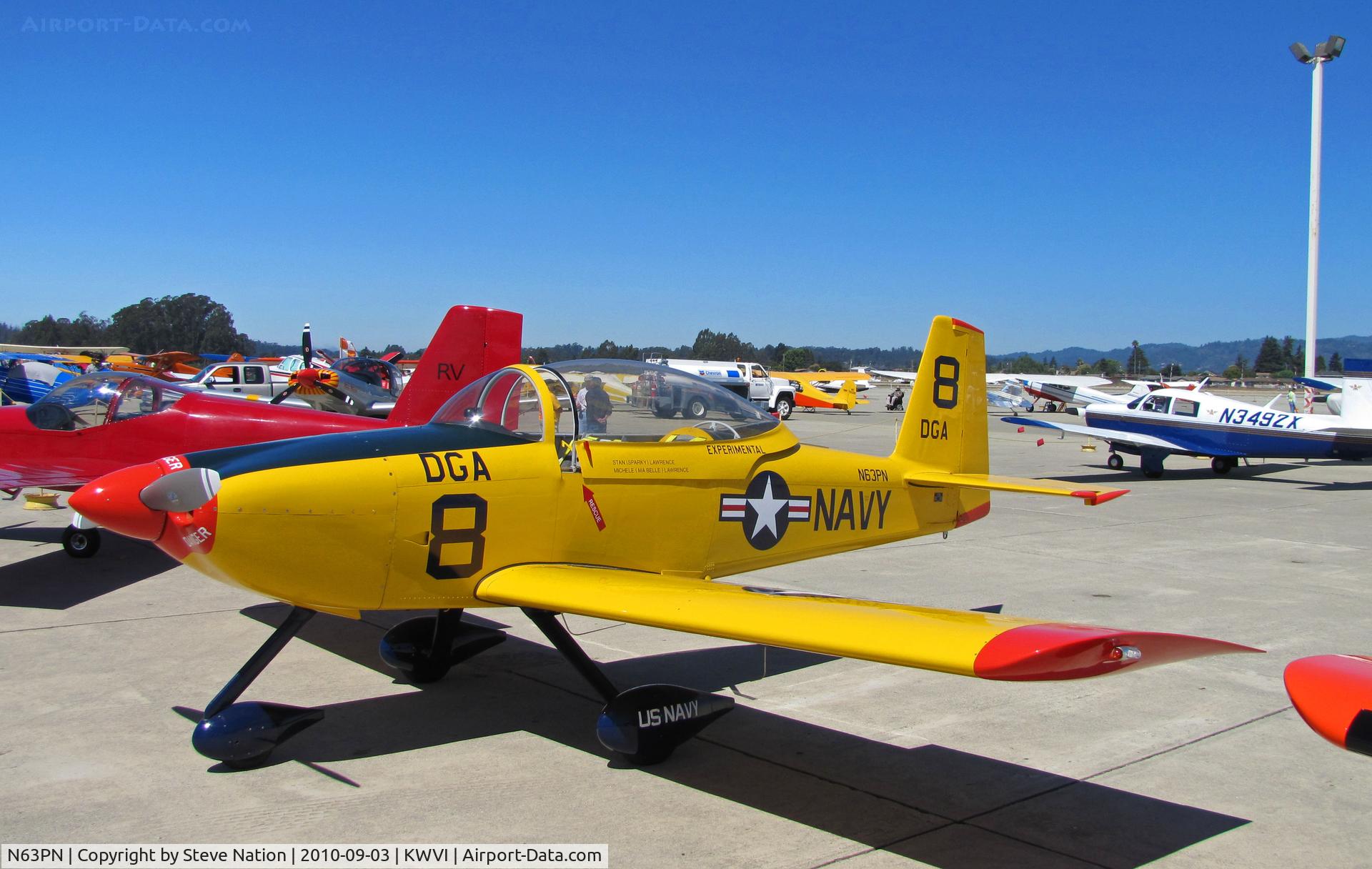 N63PN, Vans RV-8A C/N 80835, Sacramento-based Lawrence RV-8A in pseudo-U.S. Navy markings as DGA 8 @ 2010 Watsonville Fly-in