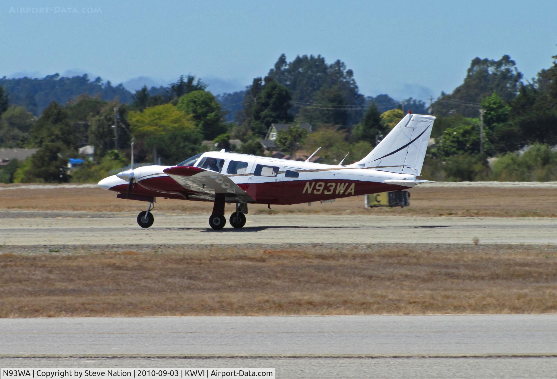 N93WA, 1977 Piper PA-34-200T C/N 34-7770390, Locally-based 1977 Piper PA-34-200T taking-off @ 2010 Watsonville Fly-in