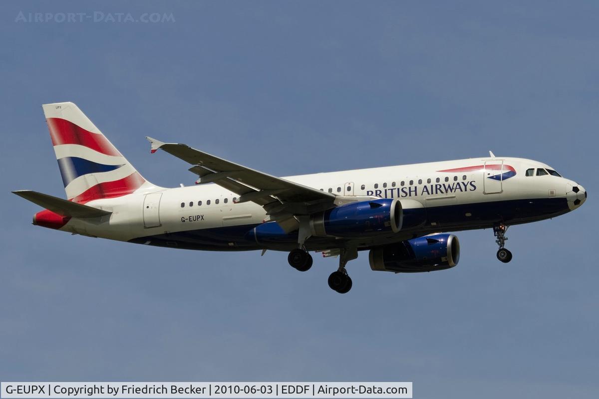 G-EUPX, 2001 Airbus A319-131 C/N 1445, on final RW07R
