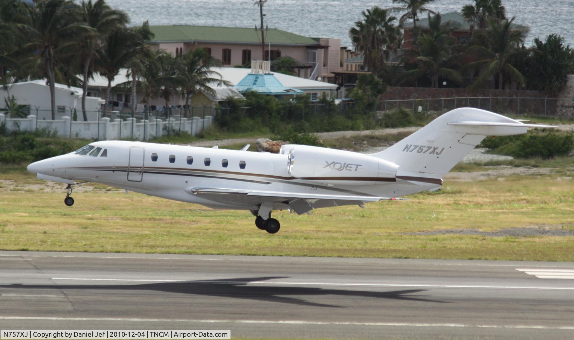 N757XJ, 2006 Cessna 750 Citation X C/N 750-0257, N757XJ landing at TNCM
