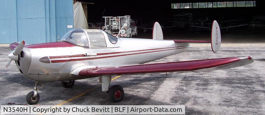 N3540H, 1947 Erco 415CD Ercoupe C/N 4165, Picture at Mercer County Airport, Bluefield, WV (BLF) about 2004 or so before I sold it.