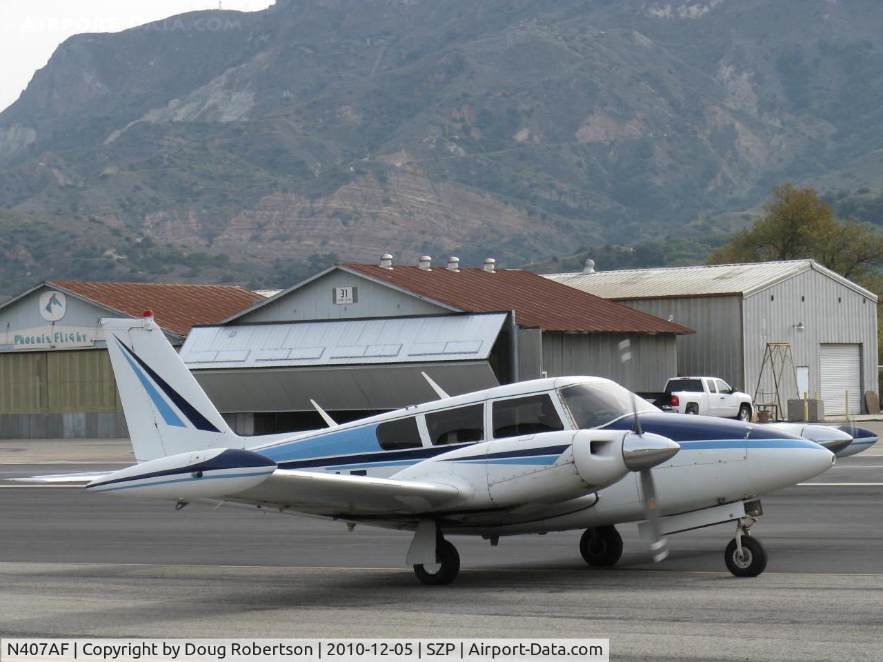 N407AF, 1966 Piper PA-30 Twin Comanche Twin Comanche C/N 30-1285, 1966 Piper PA-30 TWIN COMANCHE, two Lycoming O-320s 160 Hp each, taxi back