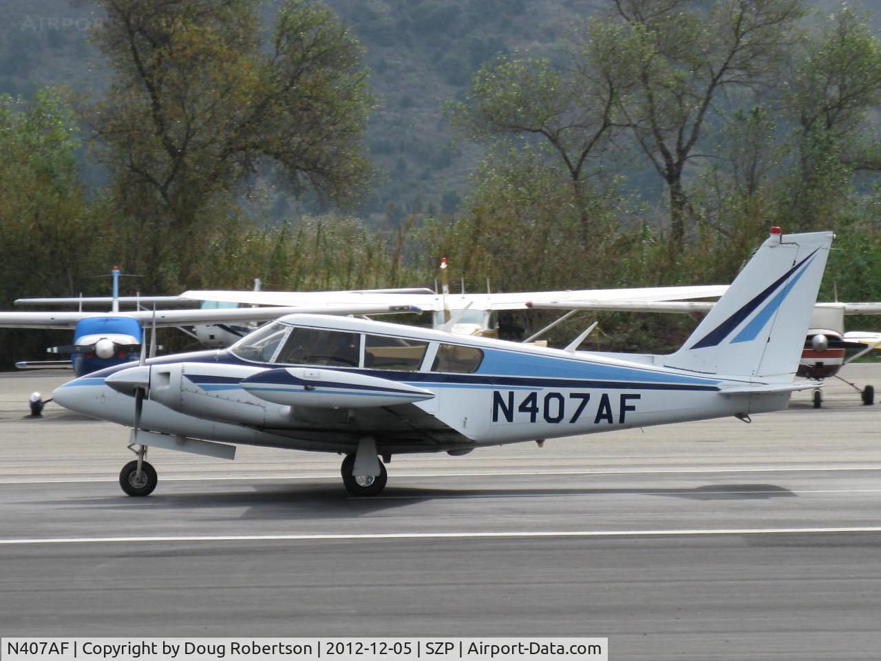 N407AF, 1966 Piper PA-30 Twin Comanche Twin Comanche C/N 30-1285, 1966 Piper PA-30 TWIN COMANCHE, two Lycoming O-320s 160 Hp each, landing roll Rwy 04