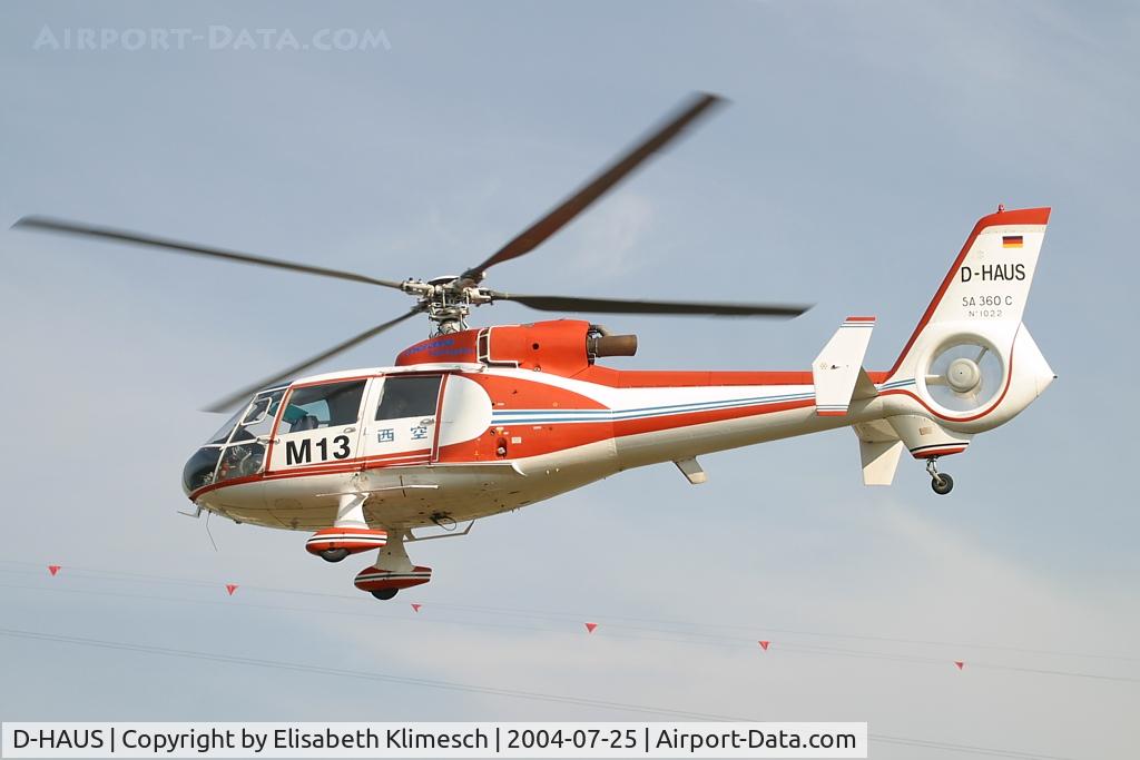 D-HAUS, Aerospatiale SA-360C Dauphin C/N 1022, at Hockenheimring heliport