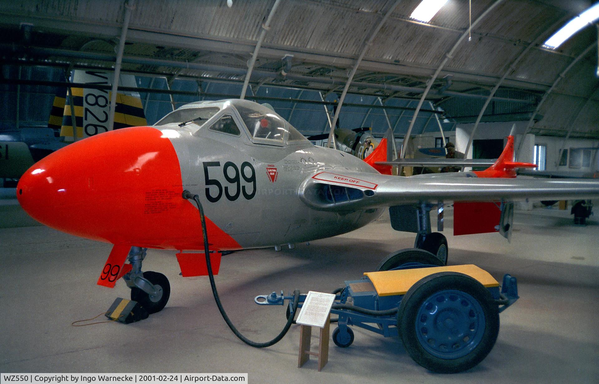 WZ550, 1953 De Havilland DH-115 Vampire T.11 C/N 15109, De Havilland D.H.115 Vampire T11 at the Malta Aviation Museum at Ta'Qali