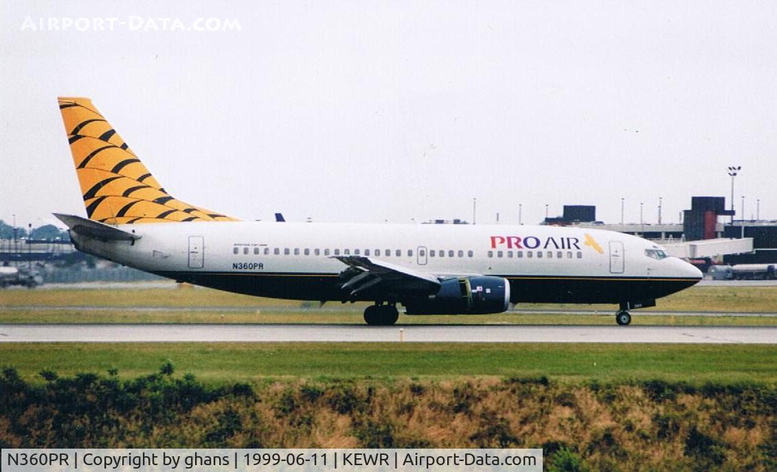N360PR, 1998 Boeing 737-3U3 C/N 28742, Pro Air yellow colors, just landed