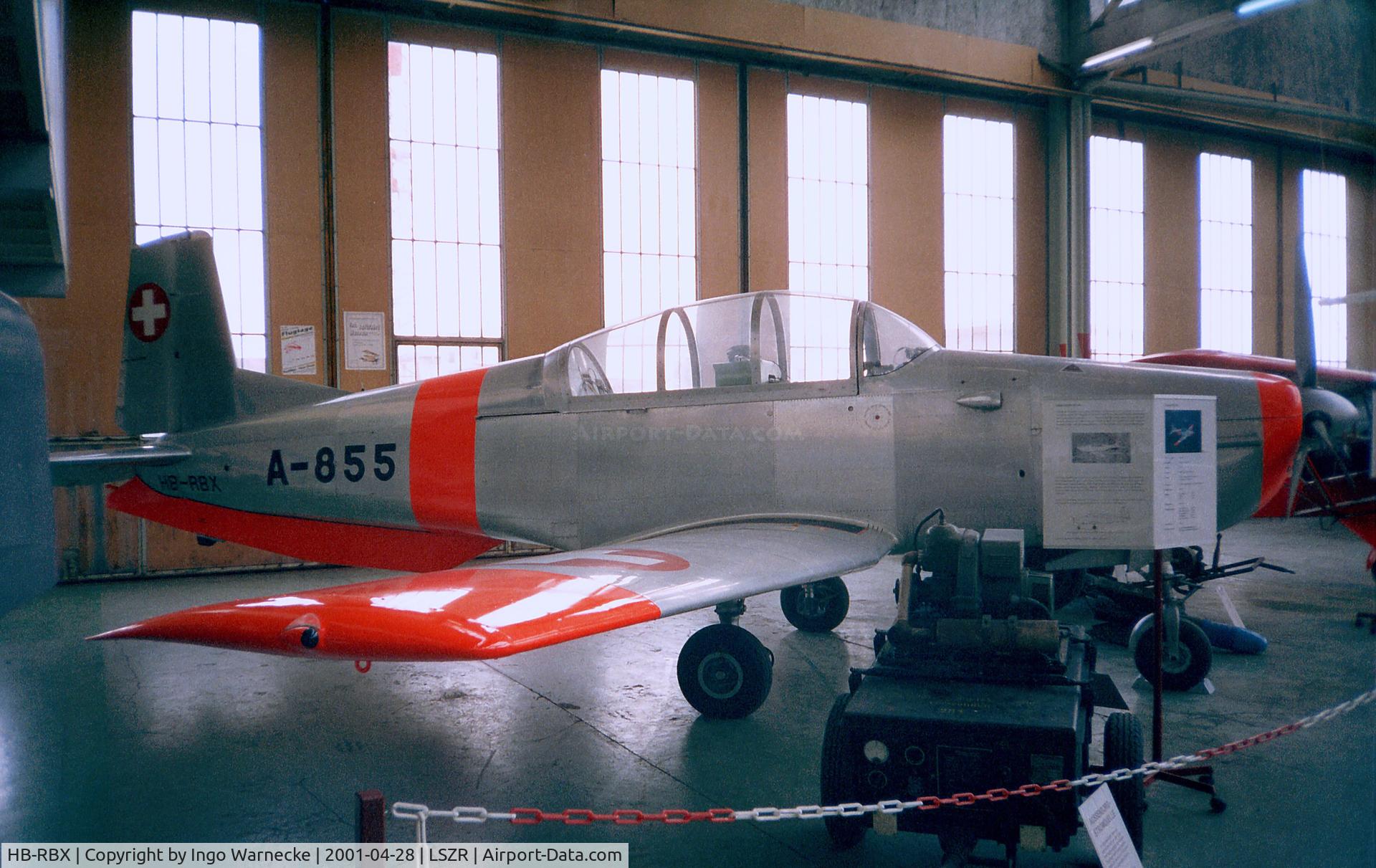 HB-RBX, 1959 Pilatus P3-05 C/N 493-42, Pilatus P-3-05 at the Fliegermuseum Altenrhein