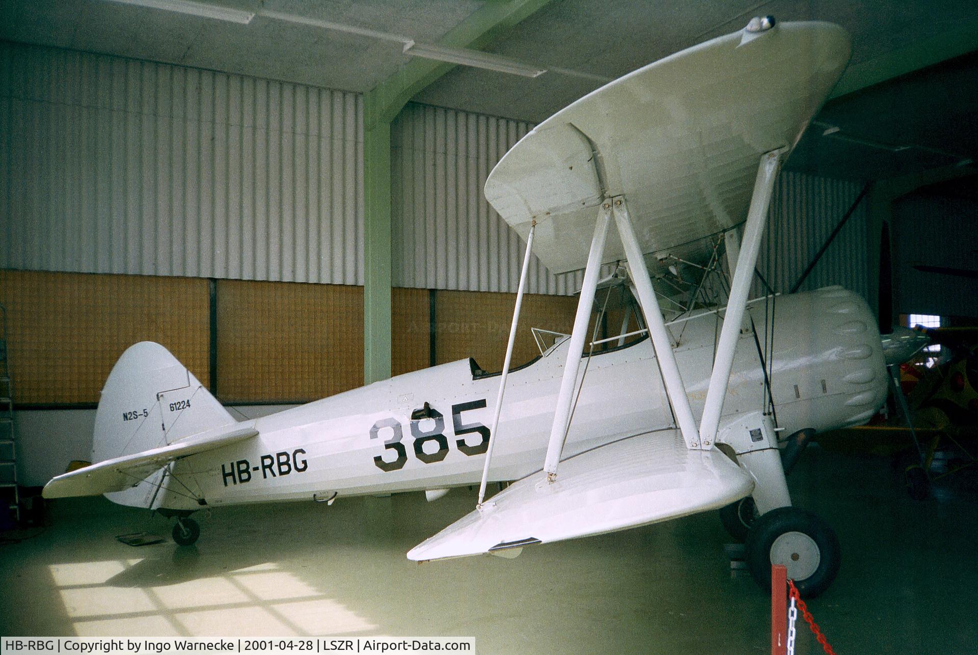 HB-RBG, 1940 Boeing PT-13D Kaydet (E75) C/N 75-5346, Boeing / Stearman E75 (PT-13D / N2S-5) at the Fliegermuseum Altenrhein