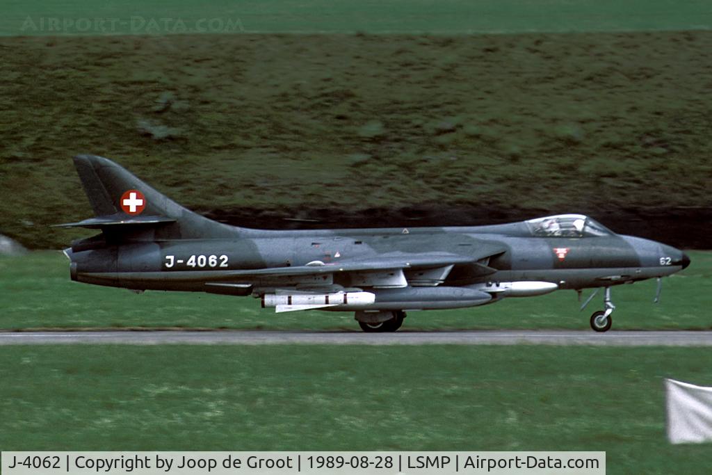 J-4062, 1959 Hawker Hunter F.58 C/N 41H-697429, One of few Hunters capable of delivering the Maverick missile.