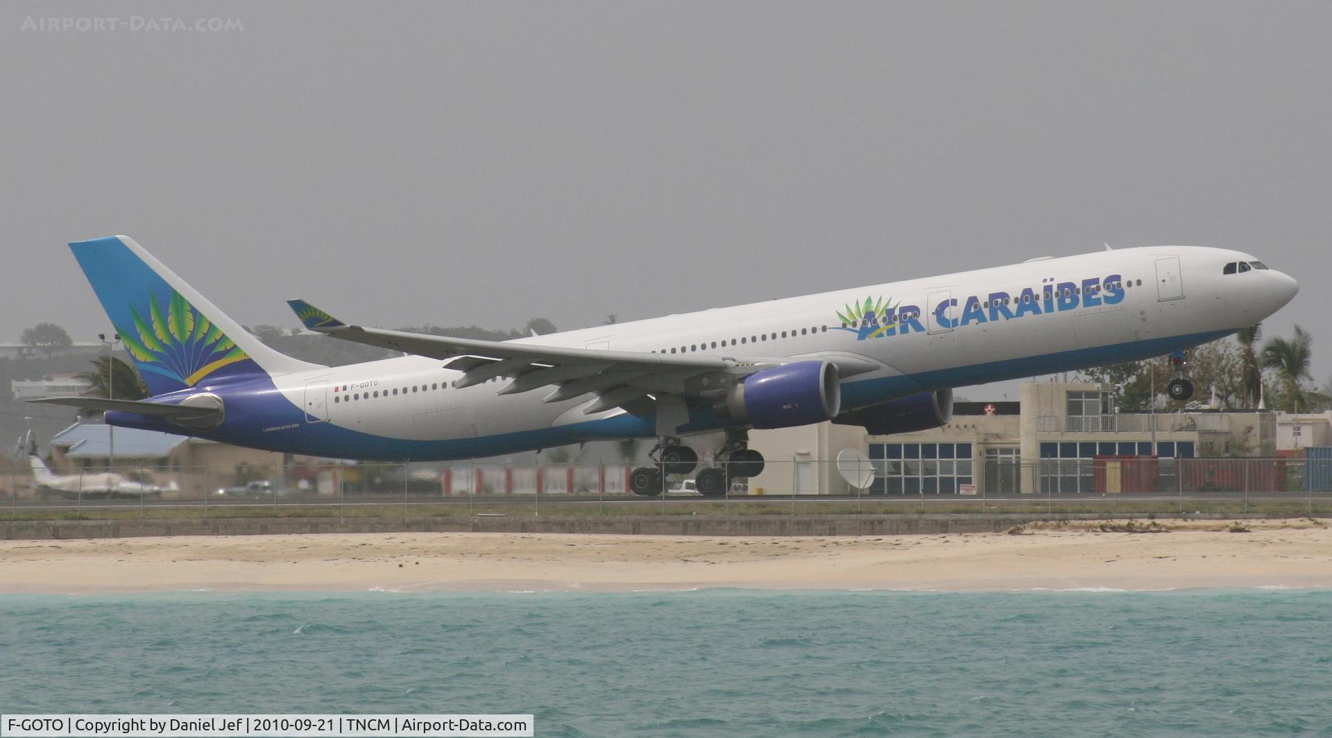 F-GOTO, 2009 Airbus A330-323X C/N 1021, Air Caraibes departing TNCM