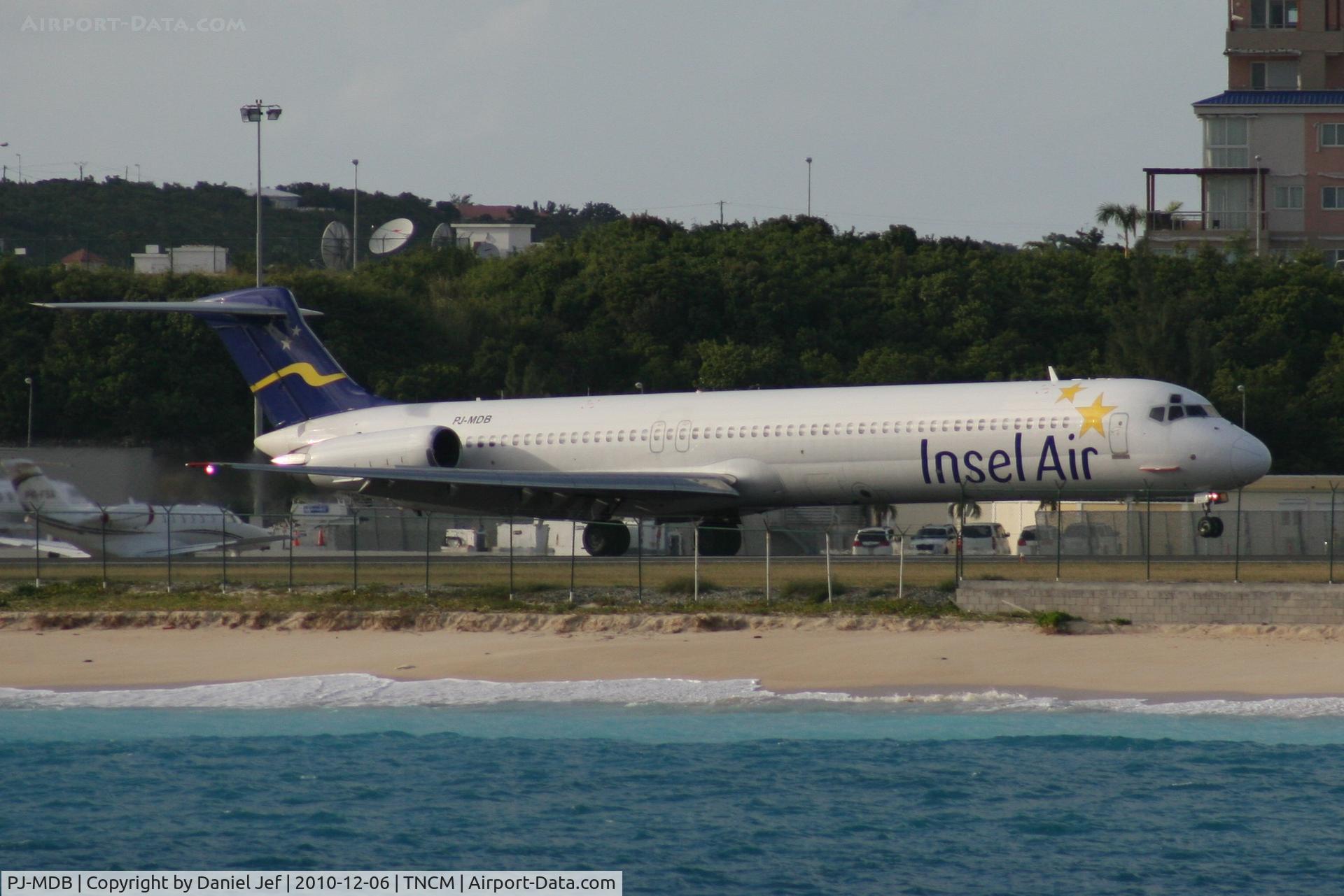 PJ-MDB, 1983 McDonnell Douglas MD-82 (DC-9-82) C/N 48021, Insel air PJ-MDB landing at TNCM