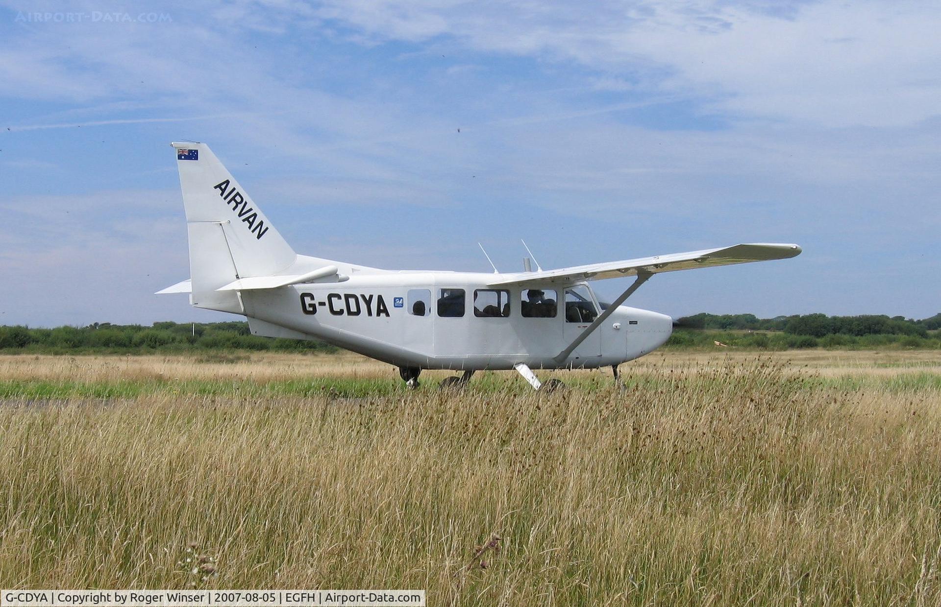 G-CDYA, 2006 Gippsland GA-8 Airvan C/N GA8-05-090, Airvan about to depart for a drop by skydivers from Swansea Skydive.
