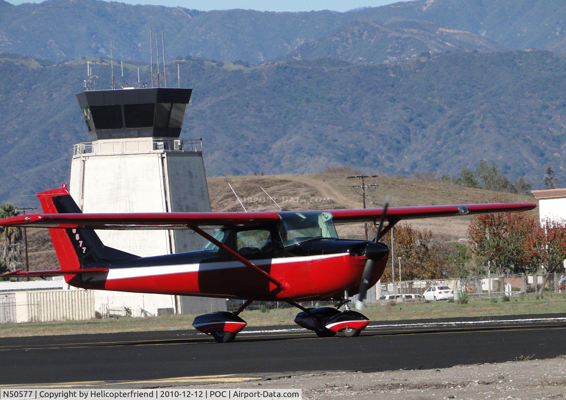 N50577, 1968 Cessna 150J C/N 15069408, Taxiing on taxiway Sierra for runway 26L