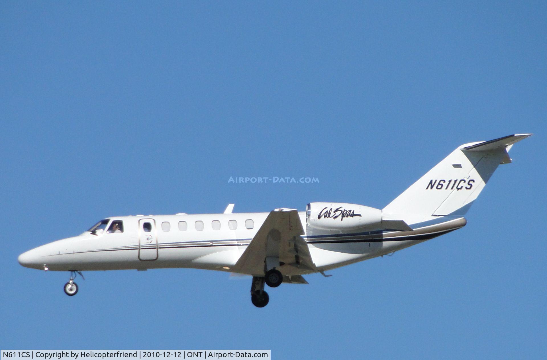 N611CS, 2006 Cessna 525B C/N 525B0063, Cal Spa's Cessna on final to runway 26L