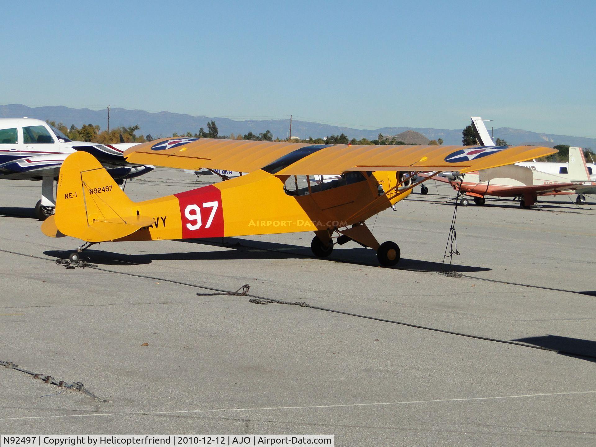 N92497, 1946 Piper J3C-65 Cub C/N 16921, Tied down and parked