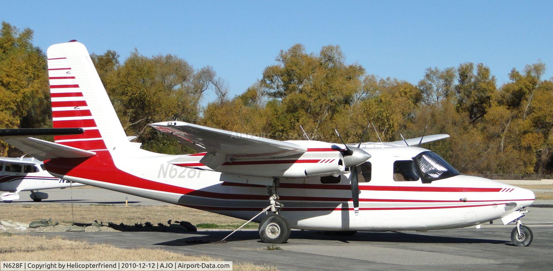 N628F, Aero Commander 680-F C/N 680F-1161-85, Tied down and parked by the runway