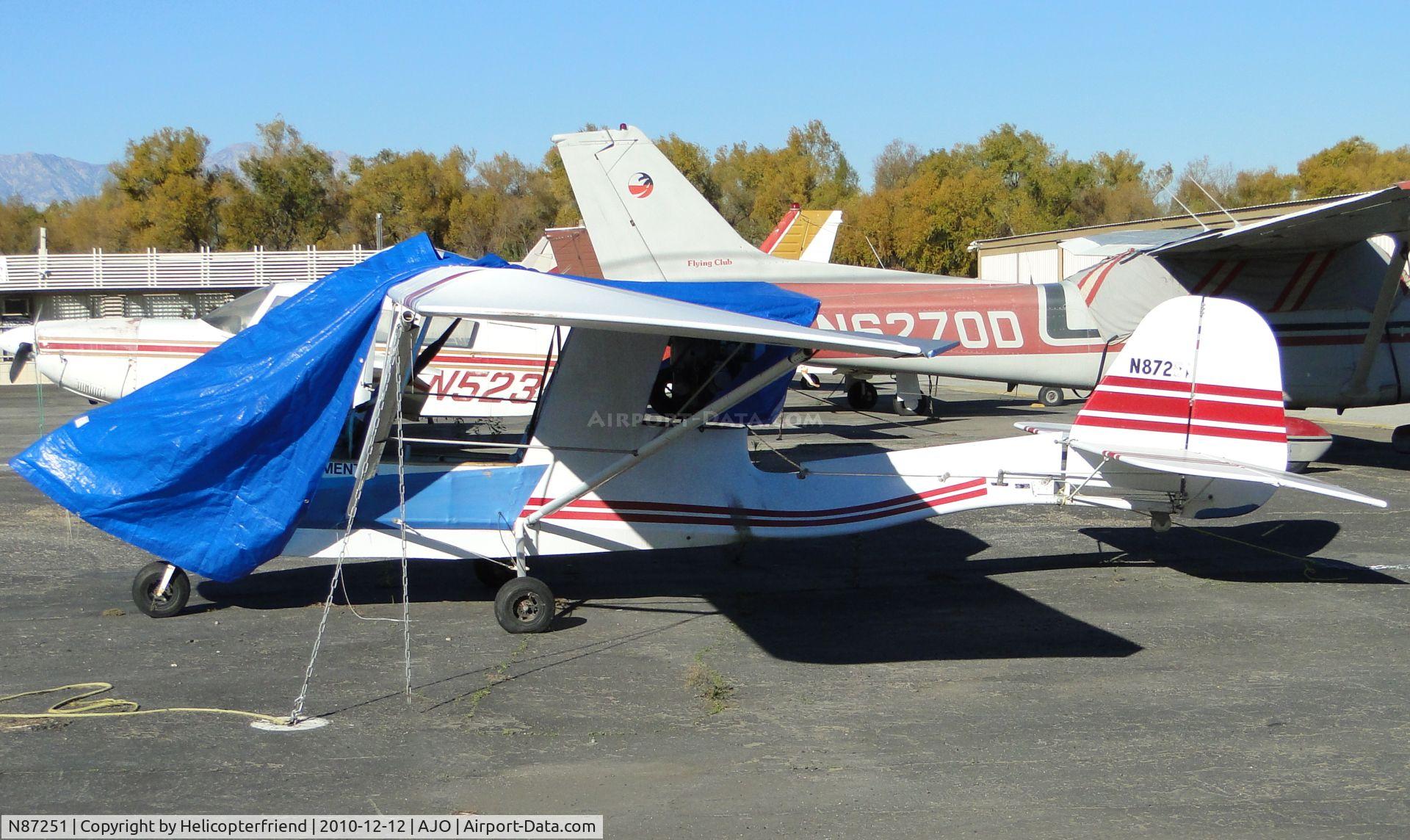 N87251, 1987 Quad City Challenger II C/N CH2-0587-0251, Covered up and tied down