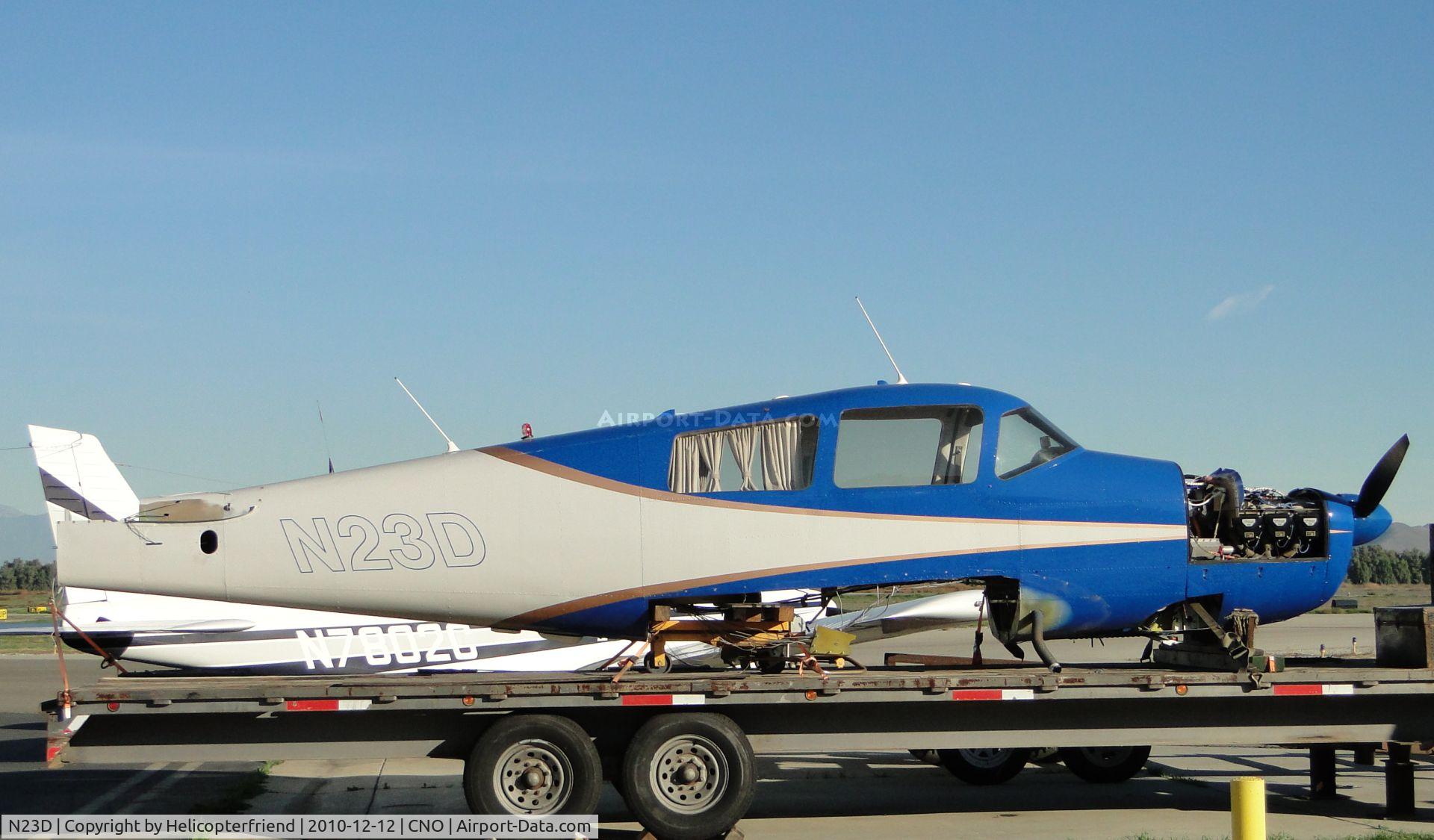 N23D, 1968 Navion Rangemaster H C/N NAV-4-2523, Parked on a trailer