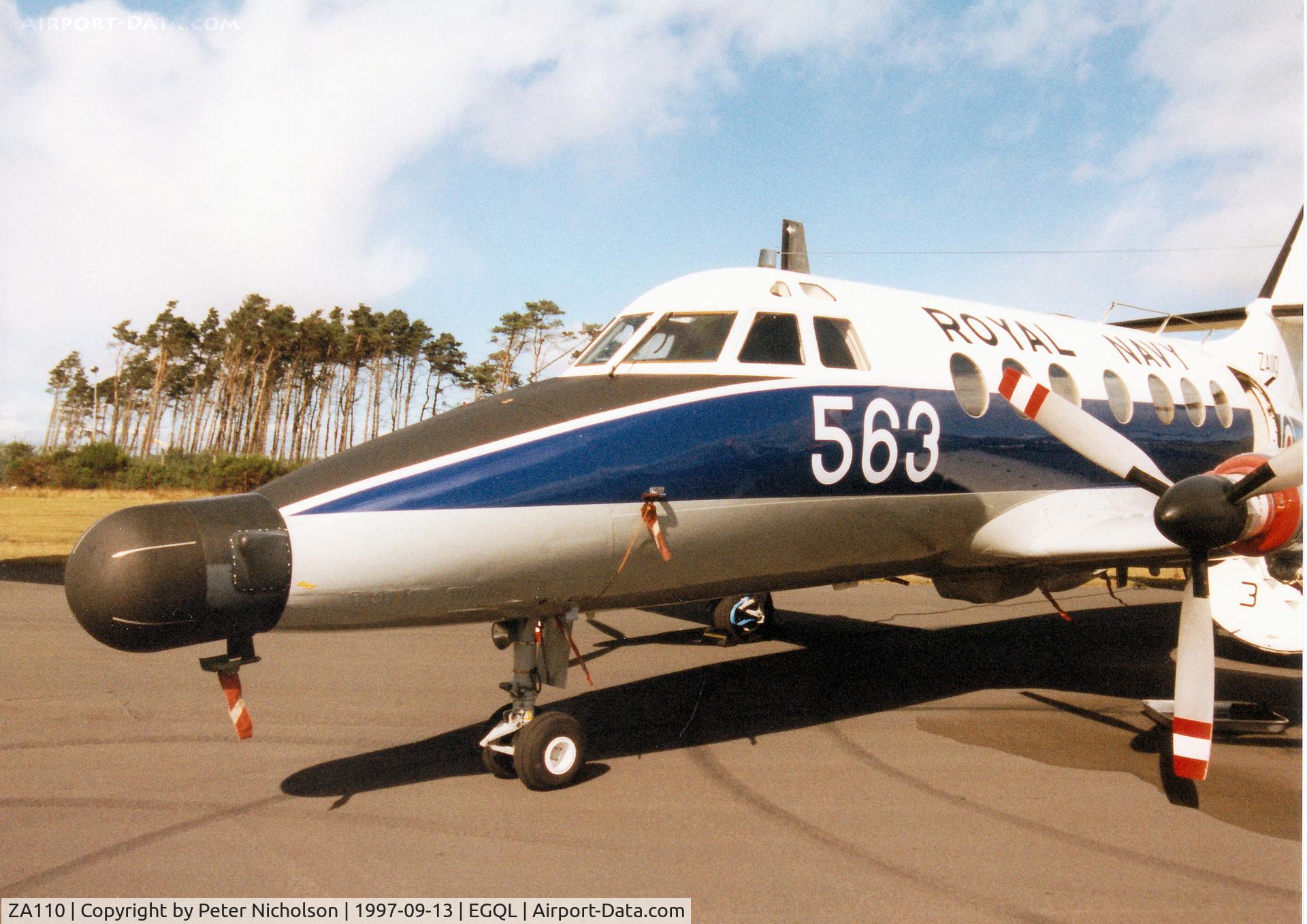 ZA110, 1971 Scottish Aviation HP-137 Jetstream T.2 C/N 248, Jetstream T.2, callsign Navy 809, of 750 Squadron on display at the 1997 RAF Leuchars Airshow.