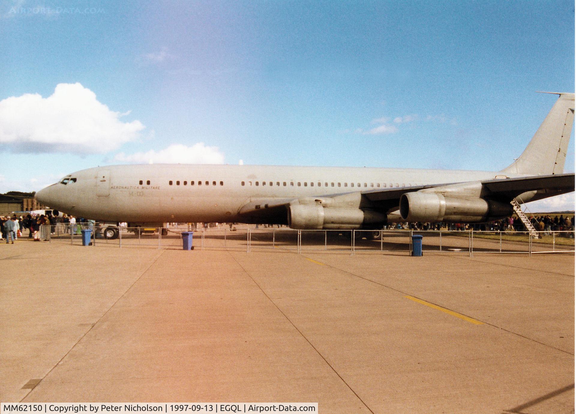 MM62150, 1971 Boeing 707-3F5C(KC) C/N 20514, Boeing 707 refuelling tanker, callsign Mission 325, of the Italian Air Force's 14 Stormo on display at the 1997 RAF Leuchars Airshow.