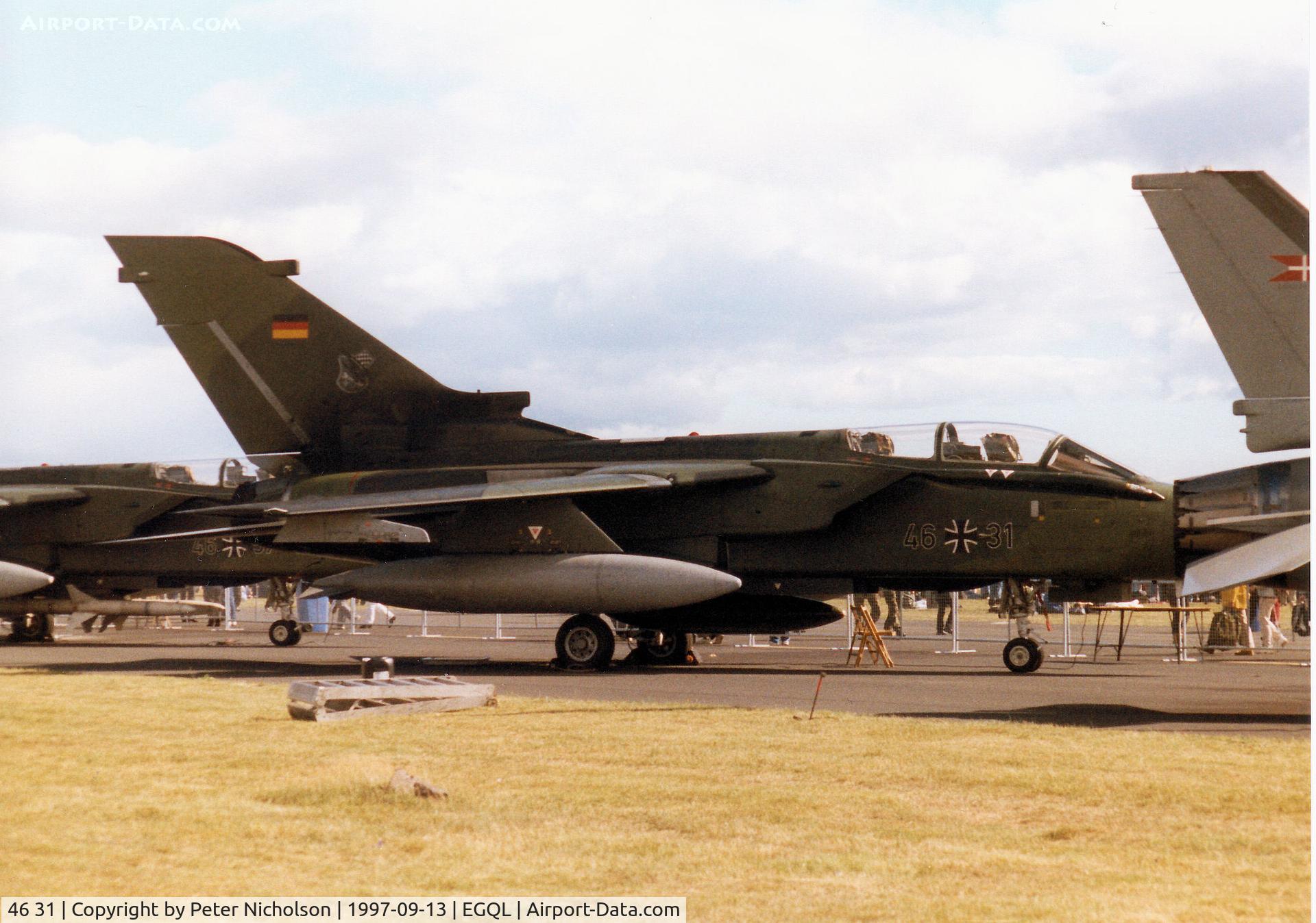 46 31, Panavia Tornado ECR C/N 839/GS264/4331, Tornado ECR, callsign German Air Force 4627, of JBG-32 on display at the 1997 RAF Leuchars Airshow.