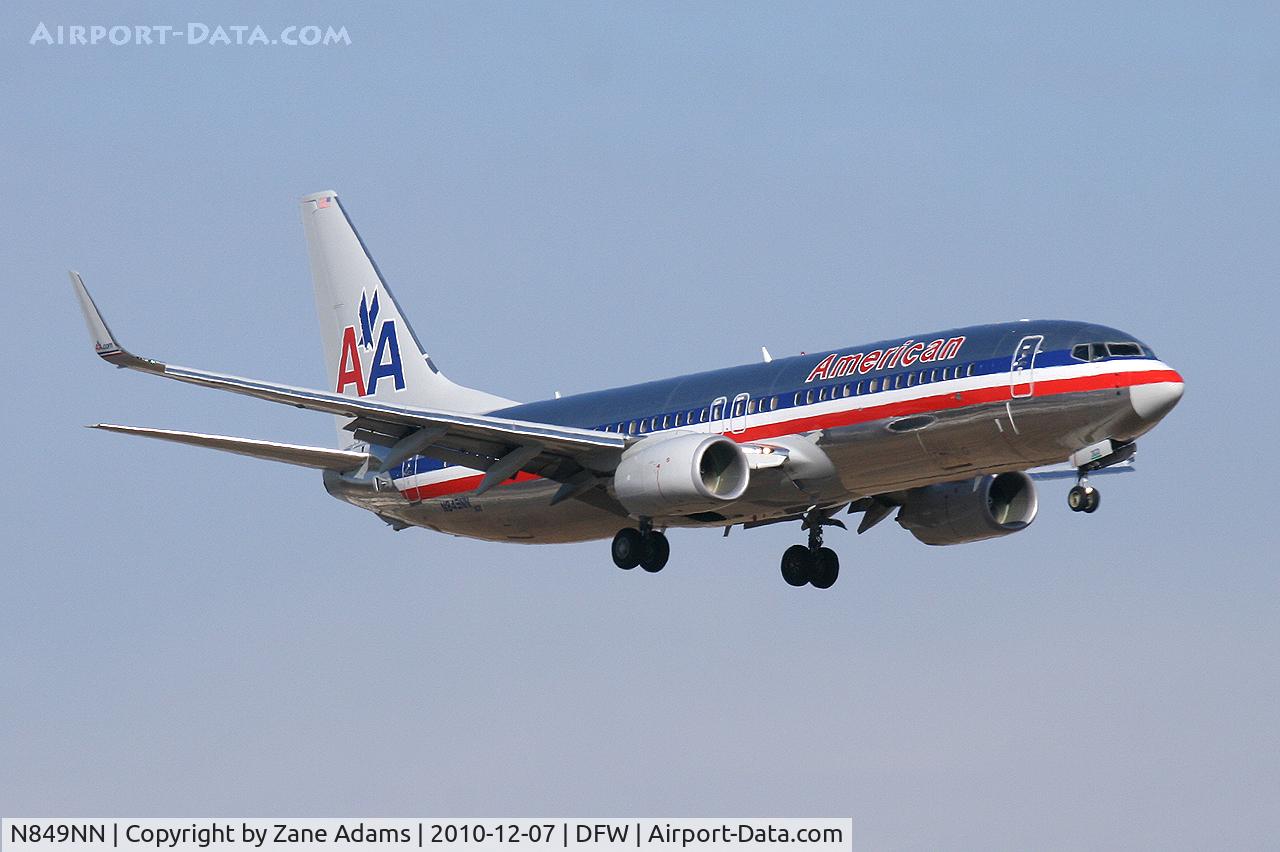N849NN, Boeing 737-823 C/N 33213, American Airlines landing at DFW Airport - TX