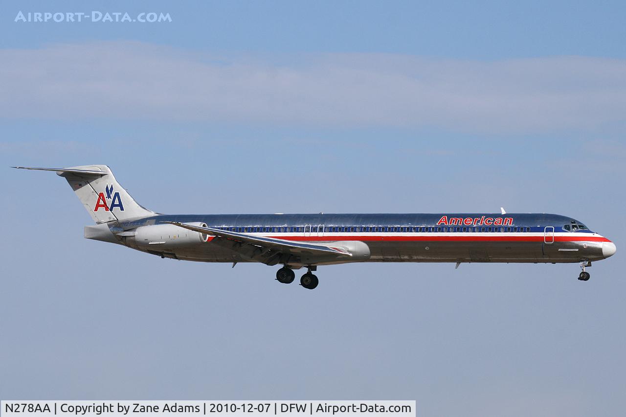 N278AA, 1985 McDonnell Douglas MD-82 (DC-9-82) C/N 49294, American Airlines landing at DFW Airport - TX